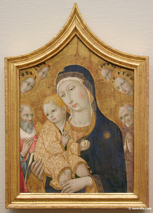 Sano di Pietro, <i>La Vierge et l'Enfant entourés des saints Jérôme, Bernardin de Sienne et d'anges</i>